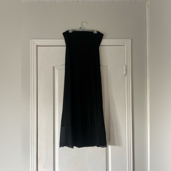 black mesh double lined strapless dress - Picture 3 of 6